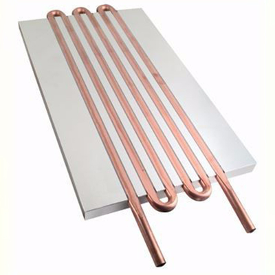 450W Stamped Cold Plate Heat Sink With Copper Tubes For CPU Water Cooling